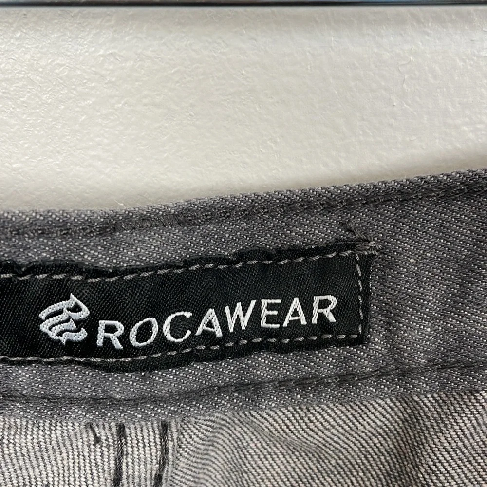 Rocawear Mens 38-32 Wide Leg Baggie Relaxed Fit Y2K Hip Hop 5 Pocket Denim Jeans